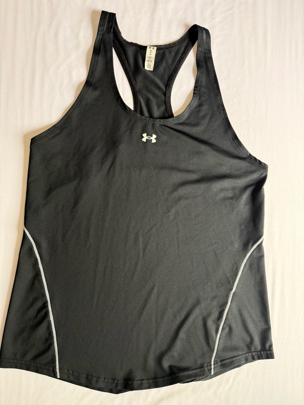 Under Armour Black Racerback Tank with White Trim